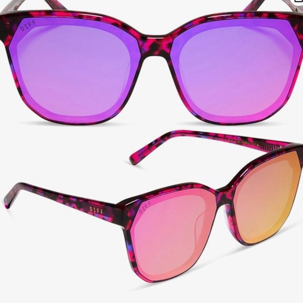 ISO DIFF Eyewear Vibrant Pink and Purple Sunglasses